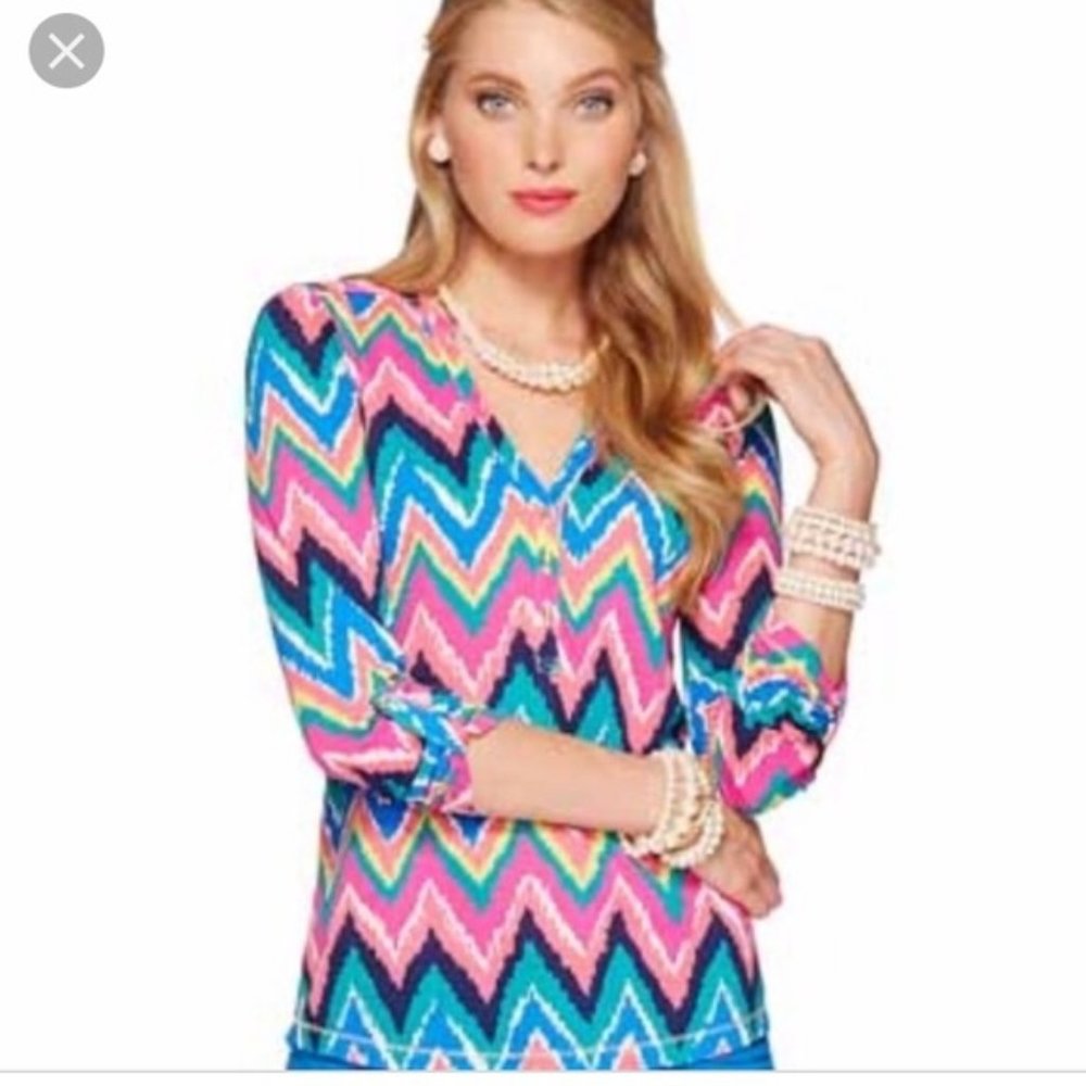 Lilly Pulitzer Hearts A Flutter Janelle Top